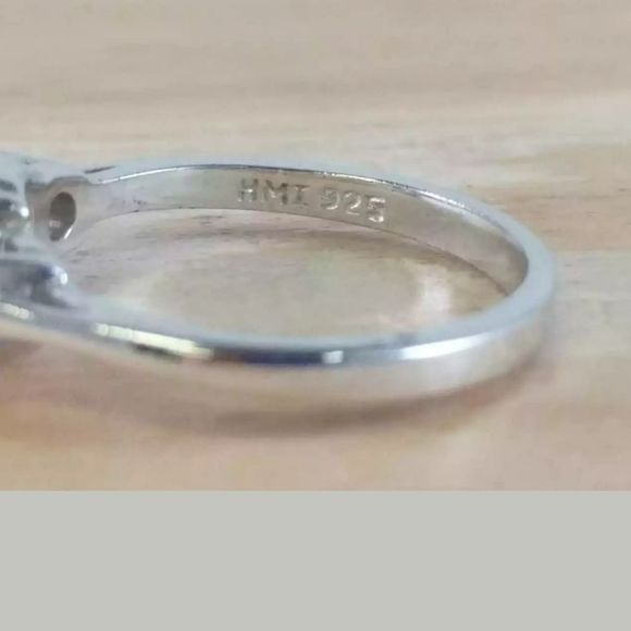 ESTATE VINTAGE Cocktail ring pink & white CZs signed cmi - Picture 4 of 8